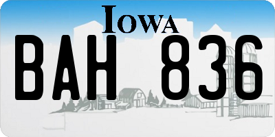 IA license plate BAH836