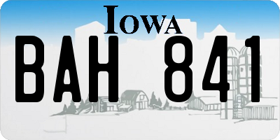 IA license plate BAH841