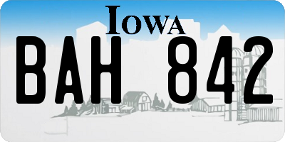 IA license plate BAH842