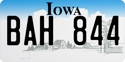 IA license plate BAH844