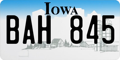 IA license plate BAH845