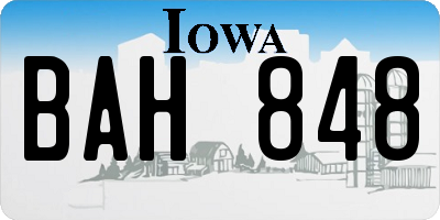 IA license plate BAH848