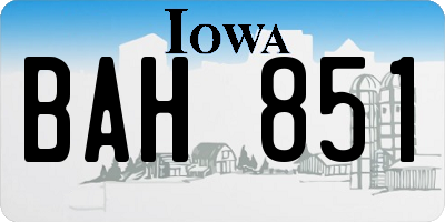 IA license plate BAH851