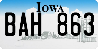 IA license plate BAH863