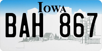 IA license plate BAH867