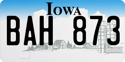 IA license plate BAH873