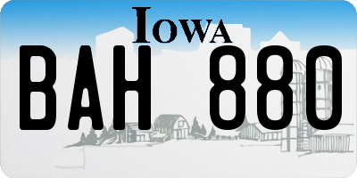 IA license plate BAH880