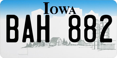 IA license plate BAH882