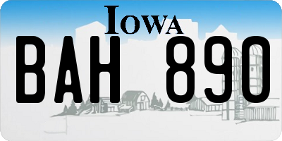 IA license plate BAH890