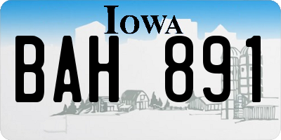 IA license plate BAH891