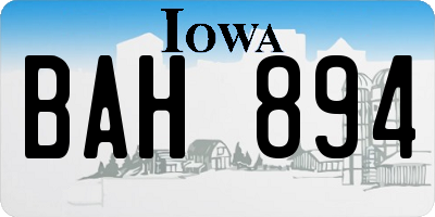 IA license plate BAH894