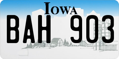IA license plate BAH903