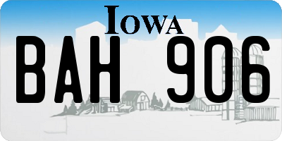 IA license plate BAH906