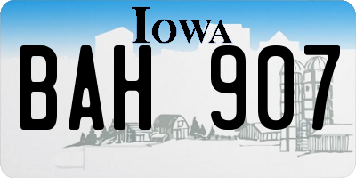 IA license plate BAH907