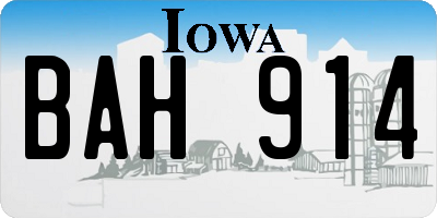 IA license plate BAH914