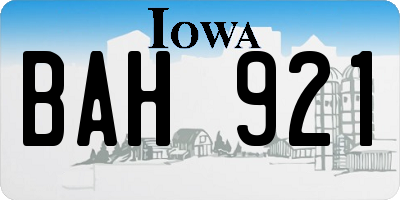 IA license plate BAH921