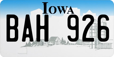 IA license plate BAH926