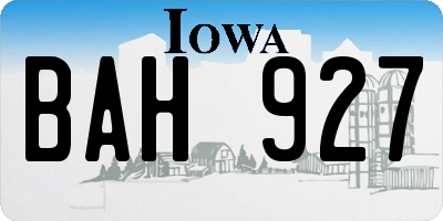 IA license plate BAH927