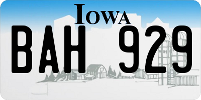 IA license plate BAH929