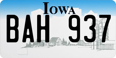 IA license plate BAH937