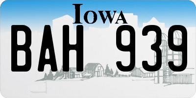 IA license plate BAH939