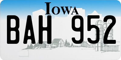IA license plate BAH952