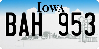 IA license plate BAH953