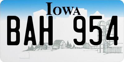 IA license plate BAH954