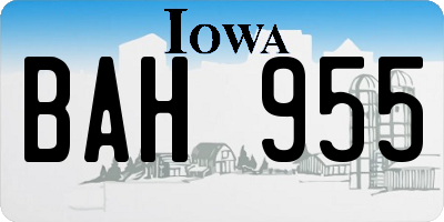 IA license plate BAH955