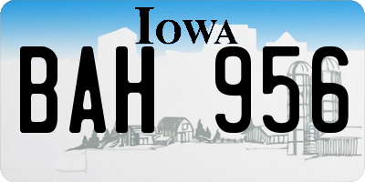 IA license plate BAH956