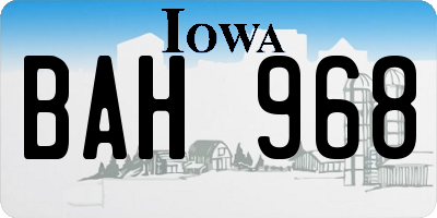 IA license plate BAH968