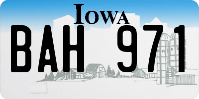 IA license plate BAH971