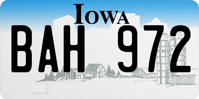 IA license plate BAH972