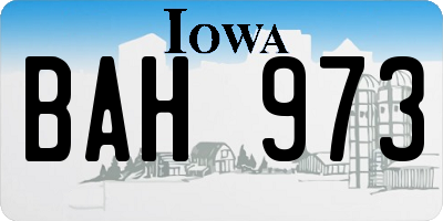 IA license plate BAH973