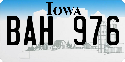 IA license plate BAH976