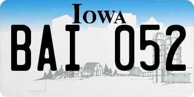 IA license plate BAI052