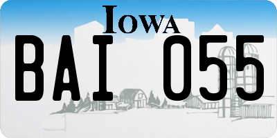 IA license plate BAI055
