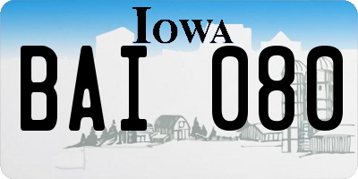 IA license plate BAI080