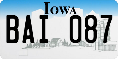 IA license plate BAI087