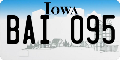 IA license plate BAI095