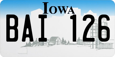 IA license plate BAI126