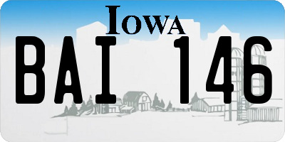 IA license plate BAI146