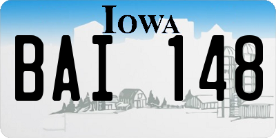 IA license plate BAI148