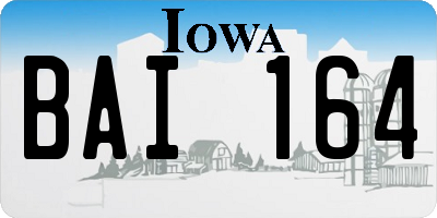 IA license plate BAI164
