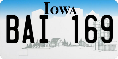 IA license plate BAI169