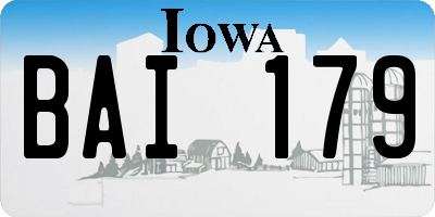 IA license plate BAI179