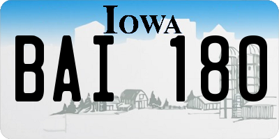 IA license plate BAI180