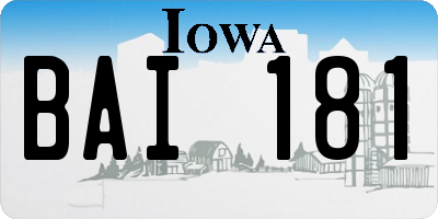 IA license plate BAI181