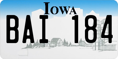 IA license plate BAI184