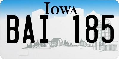 IA license plate BAI185